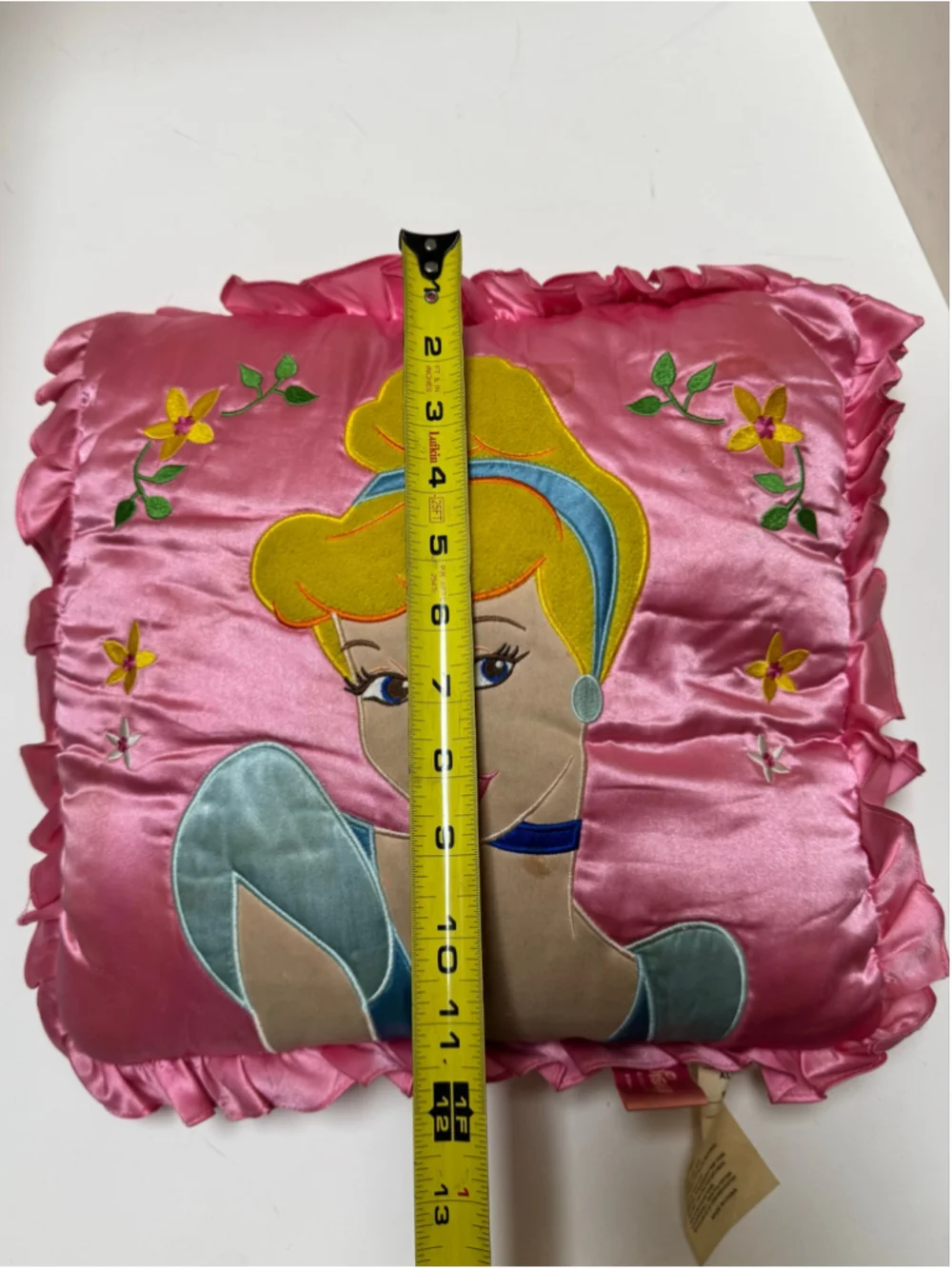 Disney Girls Cinderella Accent Pillow 12” x 12” Pink & Yellow